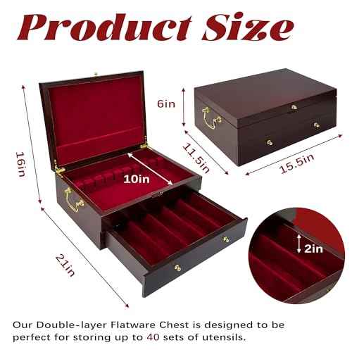 Silverware Storage Box Solid Wood with Lid