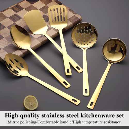 Gold Kitchen Utensils Set 6pcs (6 Count)