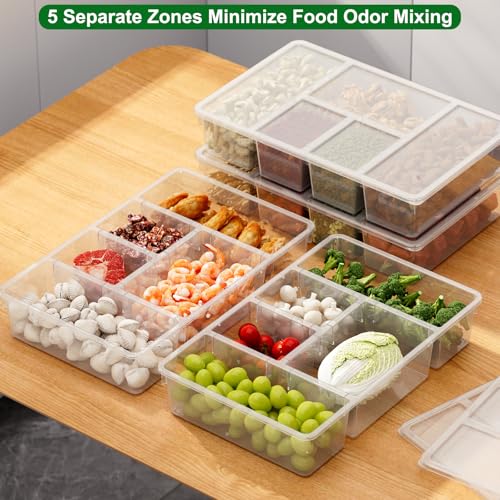 2 Pack Divided Veggie Tray with Lid (2 Count)