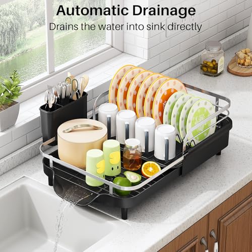 Expandable Dish Drying Rack for Small Kitchen Counter