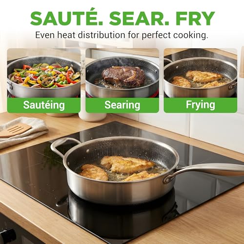3.4QT Deep Frying Pan with Lid
