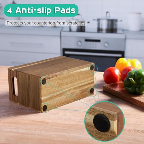 Acacia Wood Utensil Holder Organizer for Counter