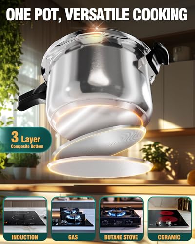 Pressure Cooker Stainless Steel 6.5 Qt