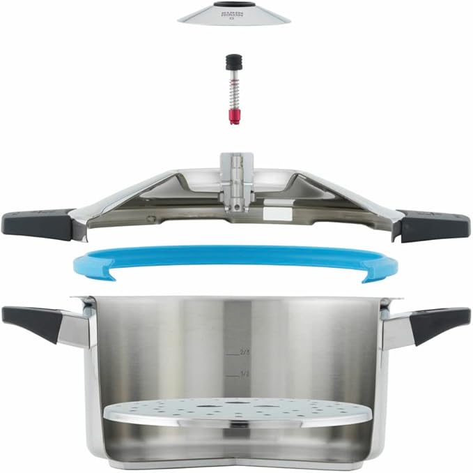 Kuhn Rikon Duromatic Hotel Stainless Steel Pressure Cooker with Side Grips, 12 Litre / 28 cm