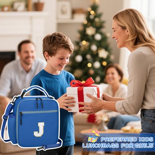 Lunch Box Kids Large Initial Insulated Lunch Bag for Girls