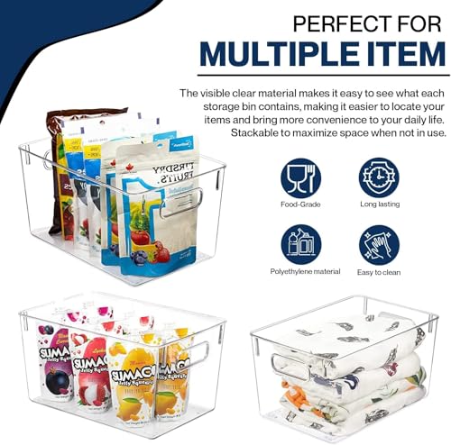 Clear Plastic Storage Bins with Lids (8 Count)