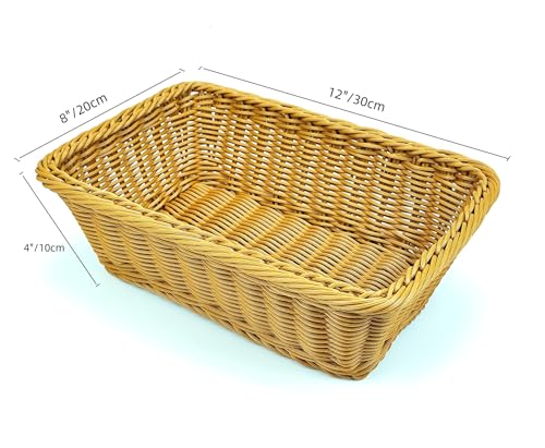 12" Poly Wicker Bread Basket