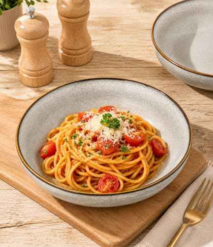 8.5’’ Ceramic Pasta Bowls Set of 6 (6 Count)