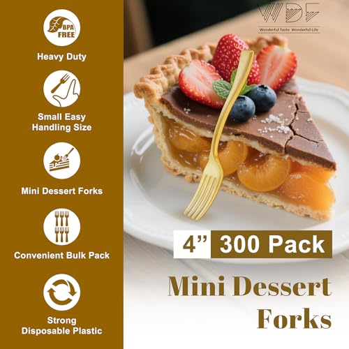 Disposable Plastic Mini Forks 300 Pieces 4 Inches (300 Count)