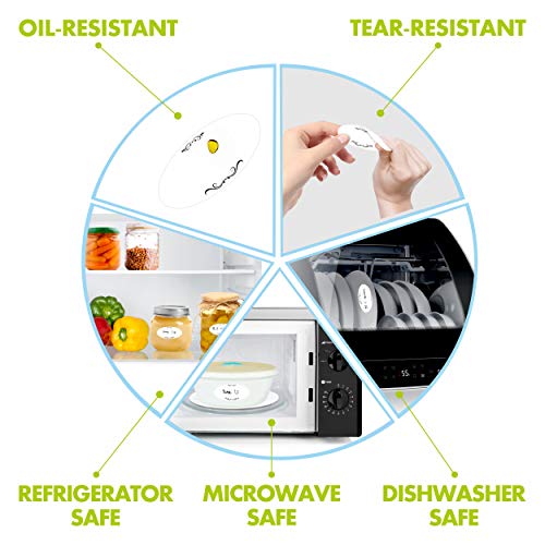 500 Removable Freezer Pantry Canning Labels Set Water Oil Resistant with Perforation Line for Food Containers Jars Kitchen Restaurant Storage Organization (500 Count)