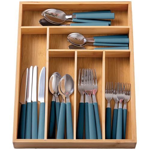 Bamboo Kitchen Utensil Set with Drawer Organizer