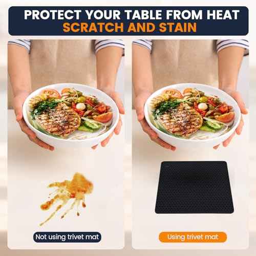Silicone Trivet Mats 4 Heat Resistant Pot Holders Multipurpose Non