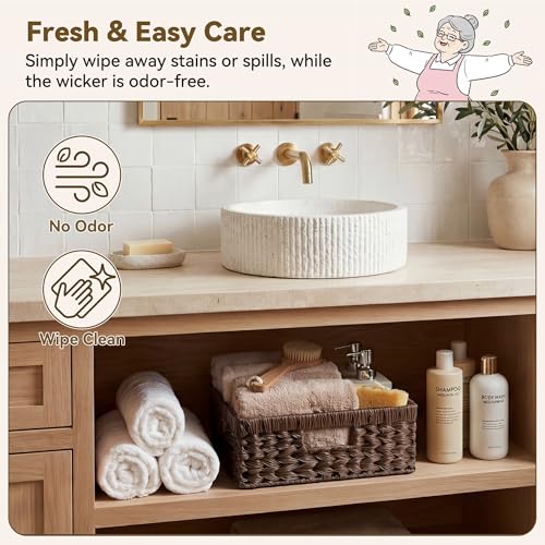 Wicker Storage Baskets for Shelves