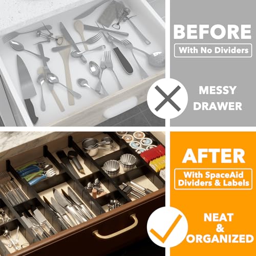 Bamboo Drawer Dividers with Inserts and Labels