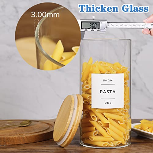 5 Pcs Glass Food Storage Containers With 132 Pantry Labels Preprinted