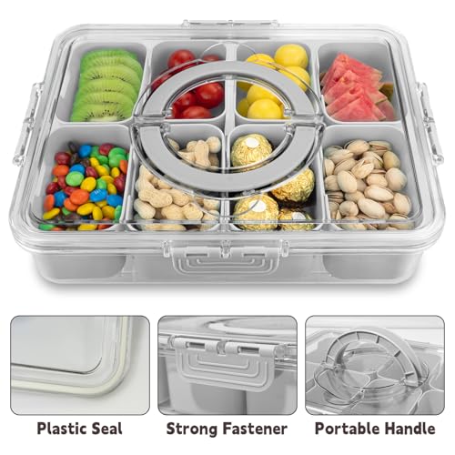 Divided Serving Tray with Lid and Handle (2 Count)