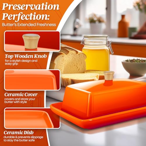 Extra Large Ceramic Butter Dish with Lid