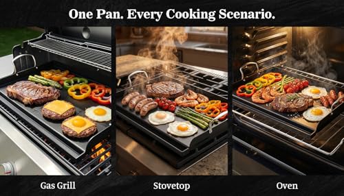 25" x 16" Cast Iron Grill Griddle Kit