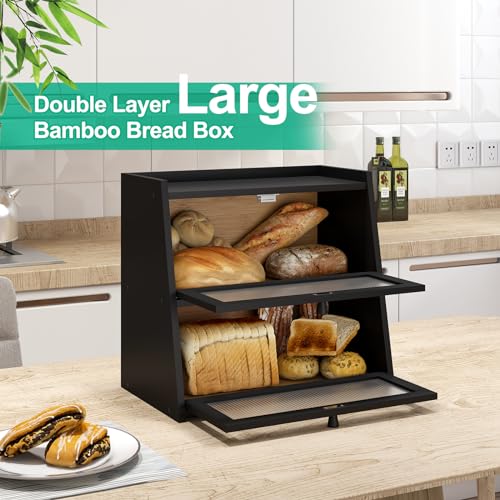 Large Black Bread Box