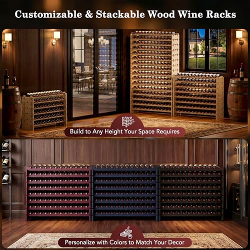 96 Bottles Stackable Modular Wine Rack (96 Bottle Count)
