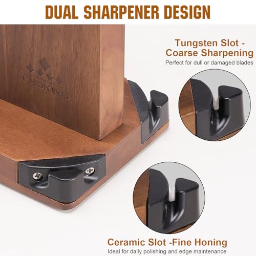15.2" Extra Large Magnetic Knife Block with Dual Sharpeners