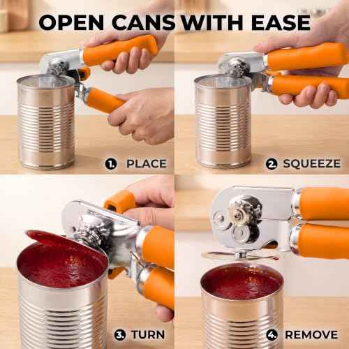 Stainless Steel Swing Open Manual Can Opener Comfortable Grip