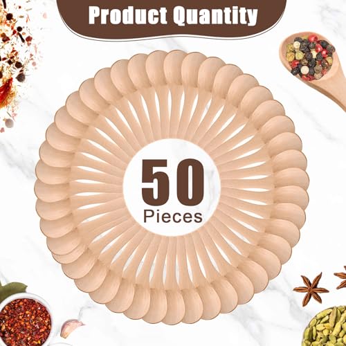 50 Pcs Small Wooden Spoons (50 Count)