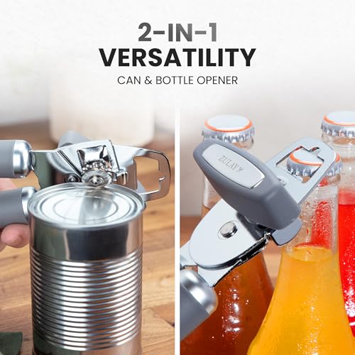 Heavy Duty Stainless Steel Can Opener Manual with Bottle Opener