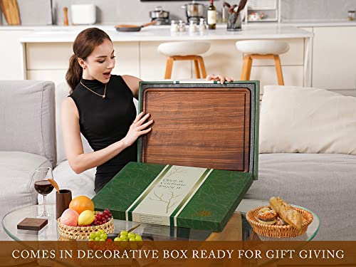XL Large Solid Walnut Wood Cutting Board for Kitchen 20x15 in