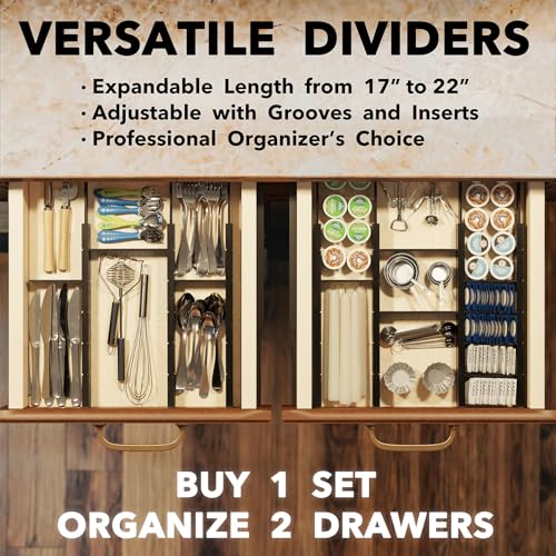 Bamboo Drawer Dividers with Inserts and Labels