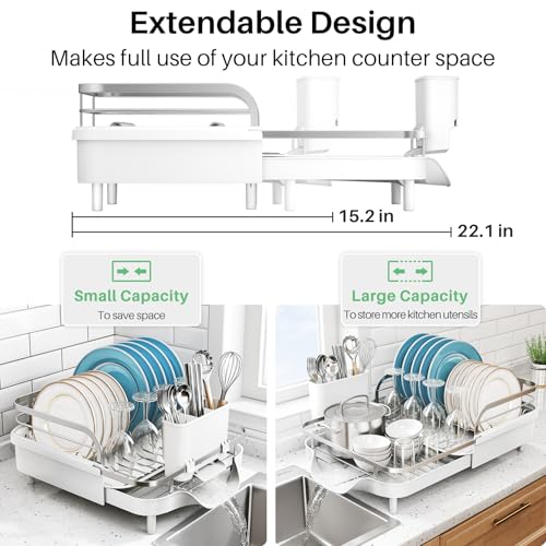 Expandable Dish Drying Rack for Kitchen Counter