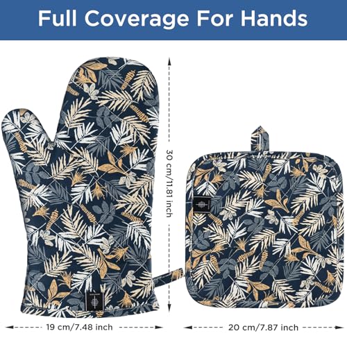 Oven Gloves Heat Resistant Potholder Set Oven Gloves with Anti (2 Count)