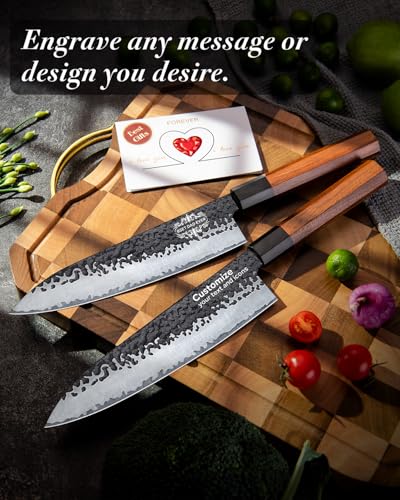 Custom 8'' Japanese Knife with Sandalwood Box Gifts for Men