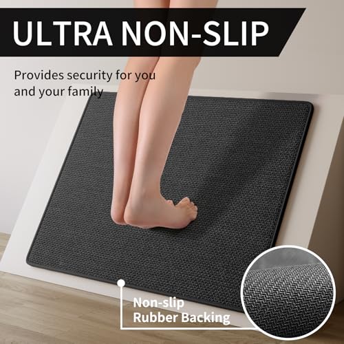 Extra Long Kitchen Runner Rugs Kitchen Mat Non Slip Black 17"x95" (14.397 Sq Ft)