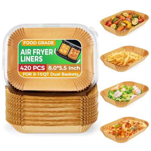 420PCS Air Fryer Liners Disposable 8.0" x 5.5" for Ninja Dual Zone (420 Count)