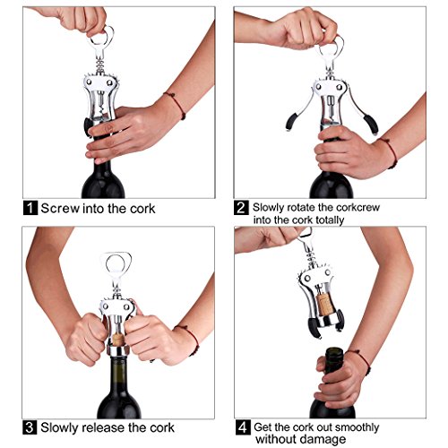 Best Wing Corkscrew Wine Bottle Opener Luxury Waiter Corkscrew with Stopper Set for Wine Enthusiast Waiters