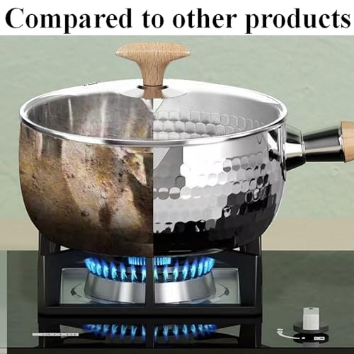 2.2 Quart Silver Stainless Steel Sauce Pot with Inverted Mouth