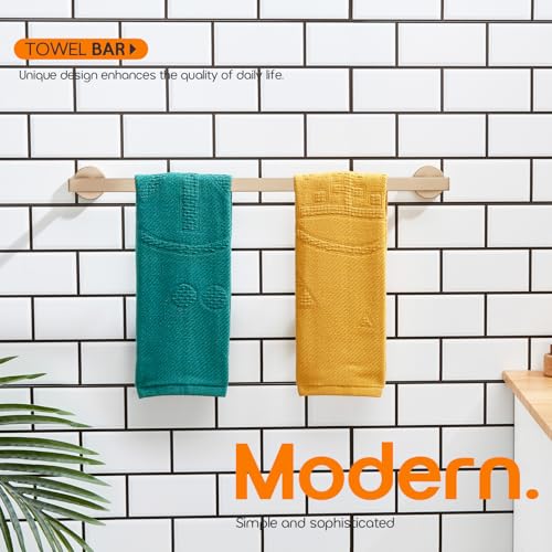 24 Inch Bathroom Towel Rack Bath Towel Bars Kitchen Towel Holder Towel Rails Wall Mounted SUS304 Champagne Bronze Stainless Steel AN4001CPG