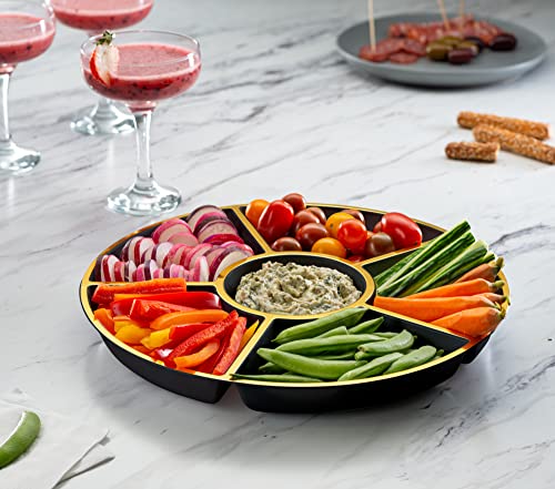 6 Sectional Round Plastic Serving Tray (2 Count)
