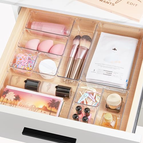 25 PCS Clear Plastic Drawer Organizers Set (25 Count)