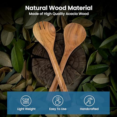 The Fine Living Co. Acacia Salad Servers
