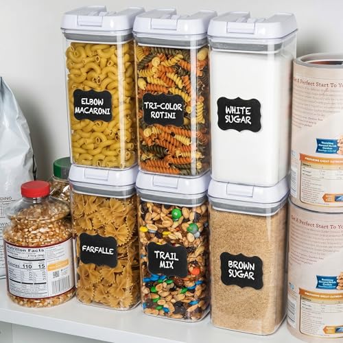6 PC 1.2L Clear Plastic Airtight Pantry Storage Containers with Lids (6 Count)