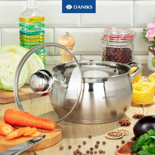 Classic 2 Quart Stainless Steel Stock Pot with Glass Lid