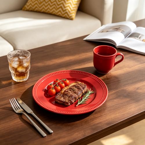 HomeVss Pearl Dots Stoneware Dinnerware Set