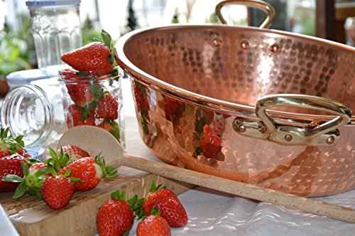 M'Passion 1.2mm Hammered Copper Jam Pan With Brass Handles
