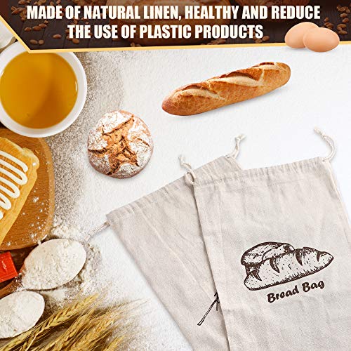 4 Pcs Linen Bread Bags for Homemade Bread Container (4 Count)