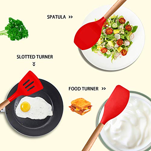 Silicone Cooking Kitchen Utensils Set (17 Count)