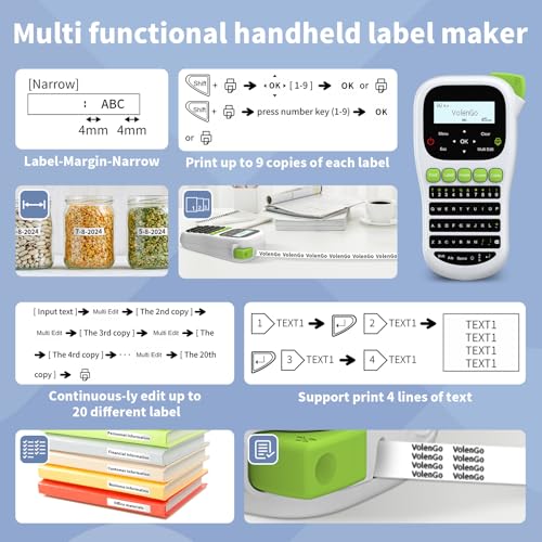 H1100 Label Maker Machine with Tape 12mm Laminated