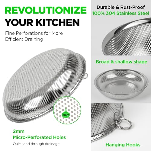 Shallow Stainless Steel Colander Set of 3