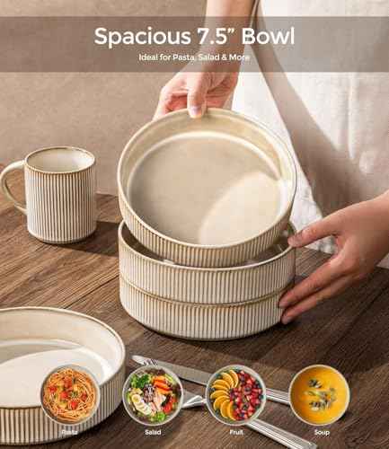 7.5 Inch Pasta Bowls Set of 4 (4 Count)